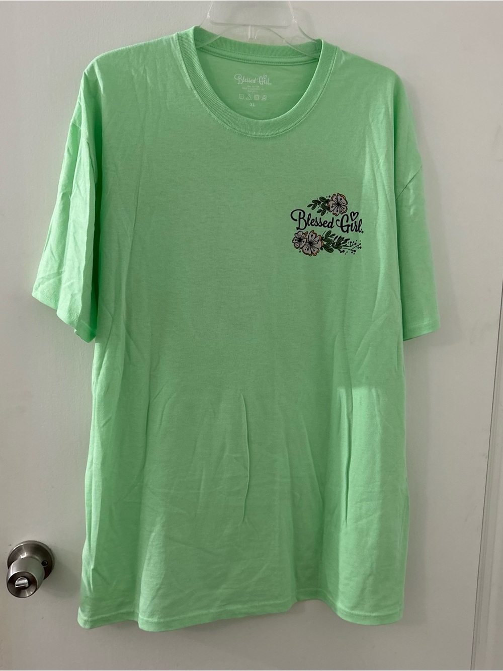 Blessed Girl Short Sleeve Tee in Light Mint Green